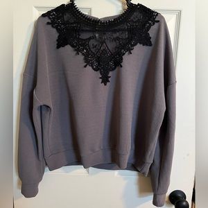 Size large lace detail sweat shirt from shein